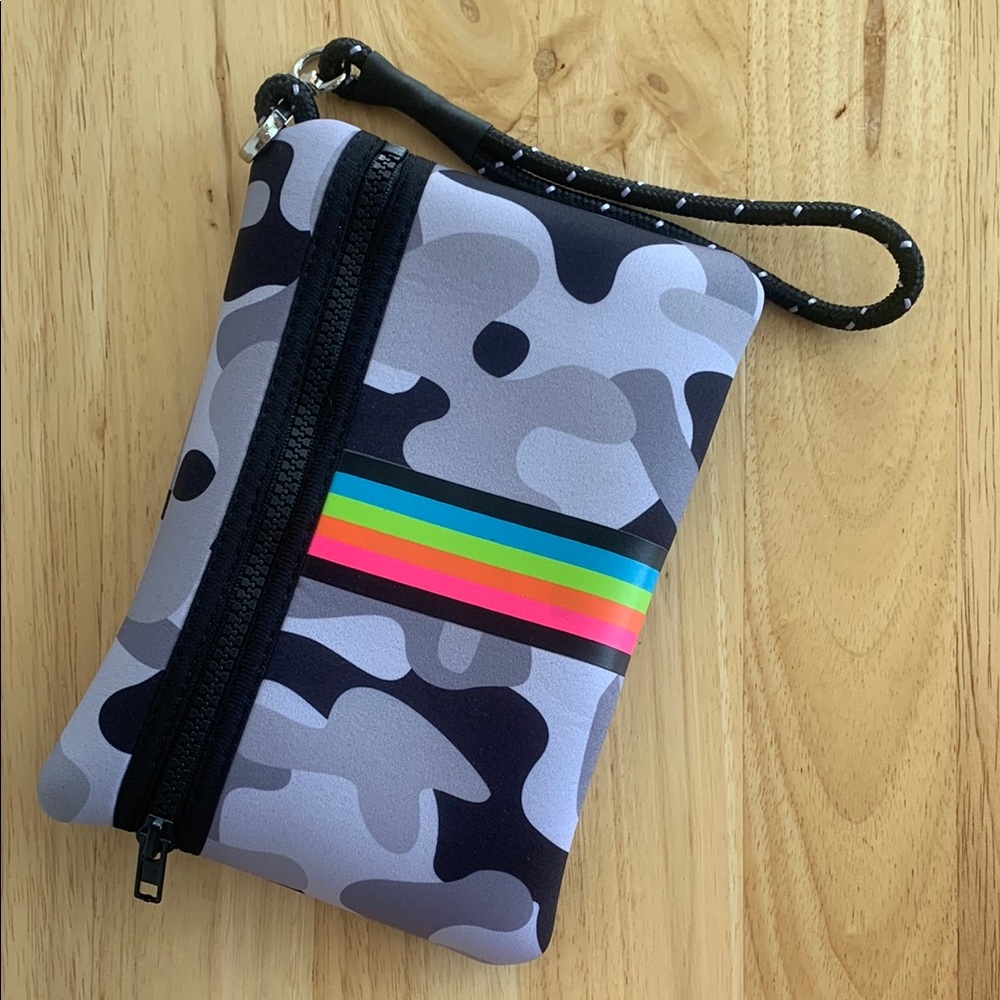 Camouflage Wristlet with Rainbow Stripe